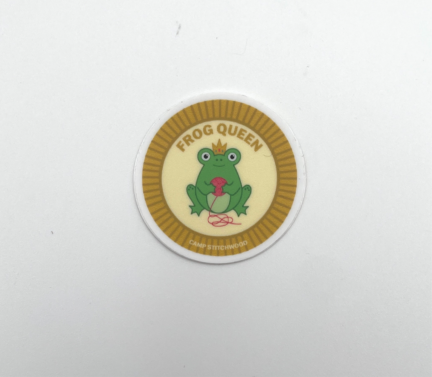 Frog Queen Badge Sticker