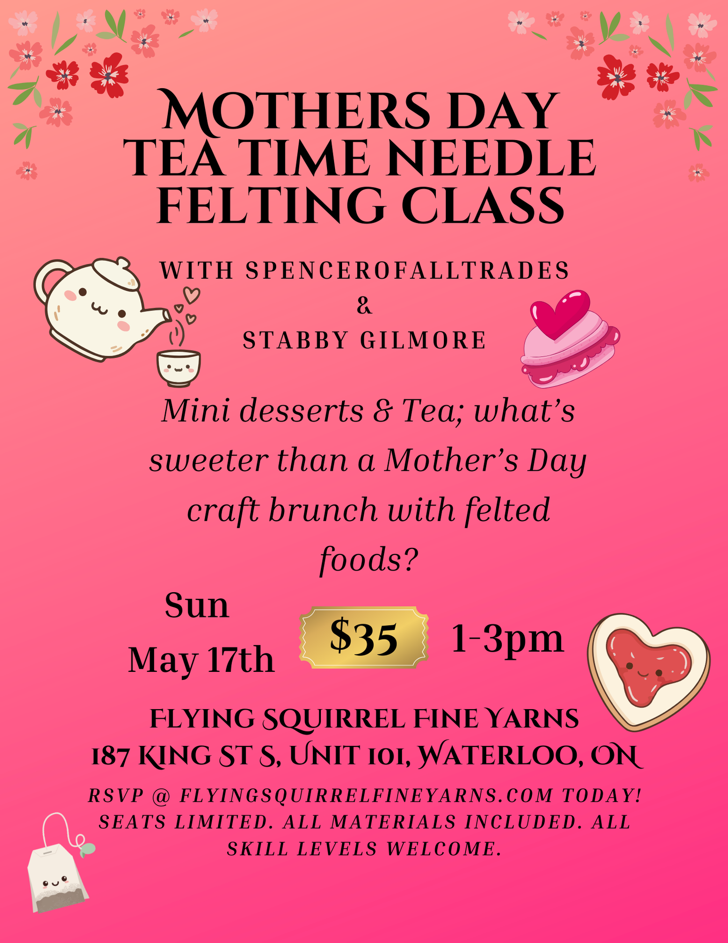 Needle Felting with Spencer of All Trades and Stabby Gilmore – May 17, 1:00