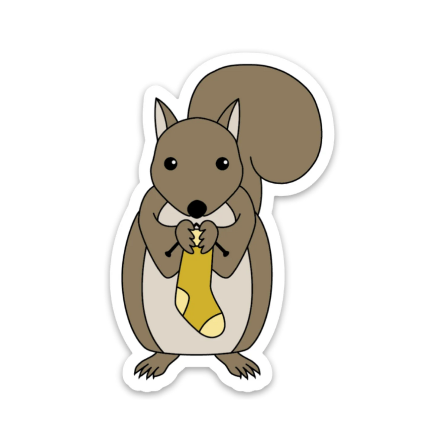 Squirrel Knitting Sock Sticker