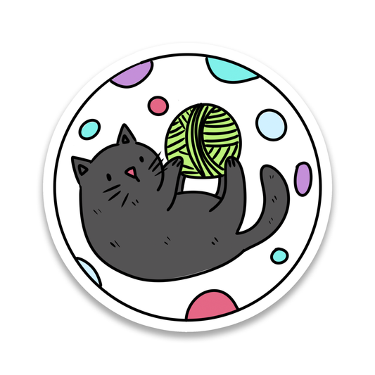 Cat + Yarn Sticker