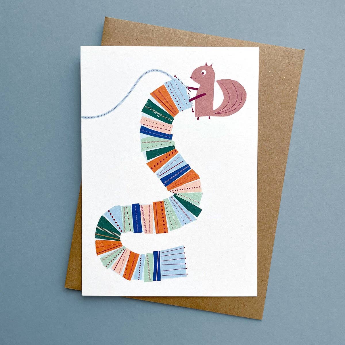 Knitting Squirrel Card