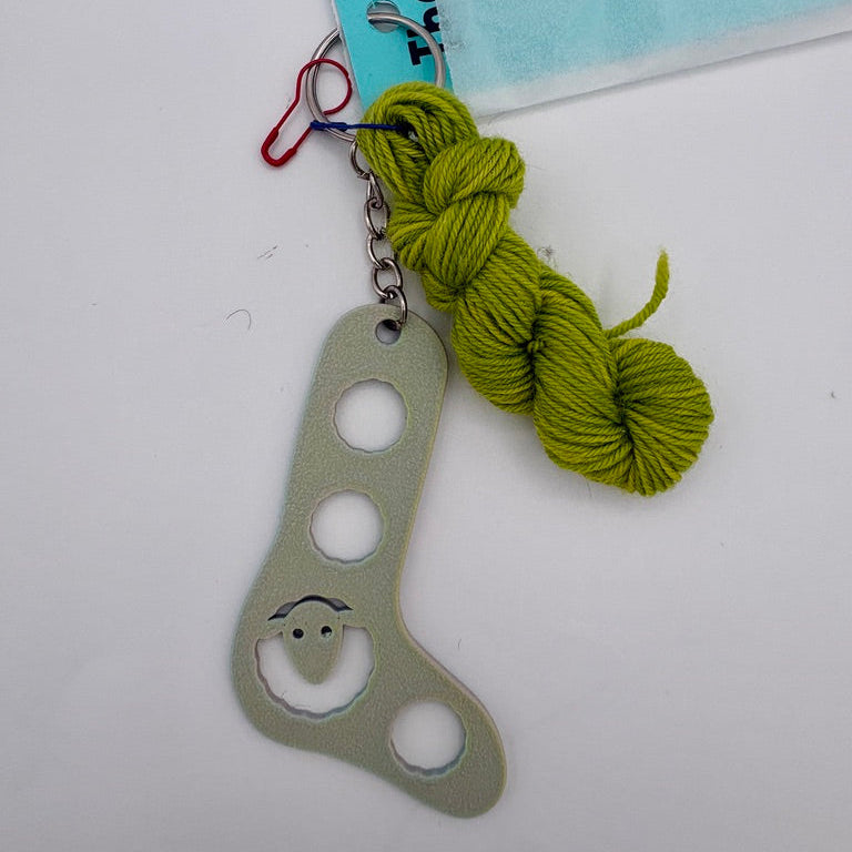 Knitting Kit : Mini Sock Charm / Ornament / Key Chain