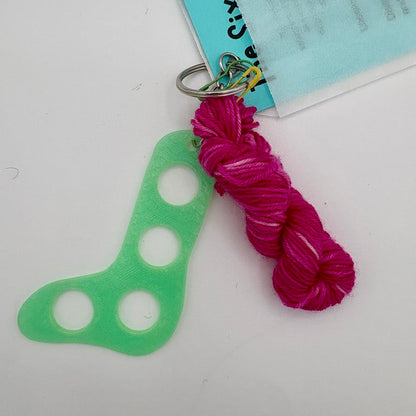 Knitting Kit : Mini Sock Charm / Ornament / Key Chain