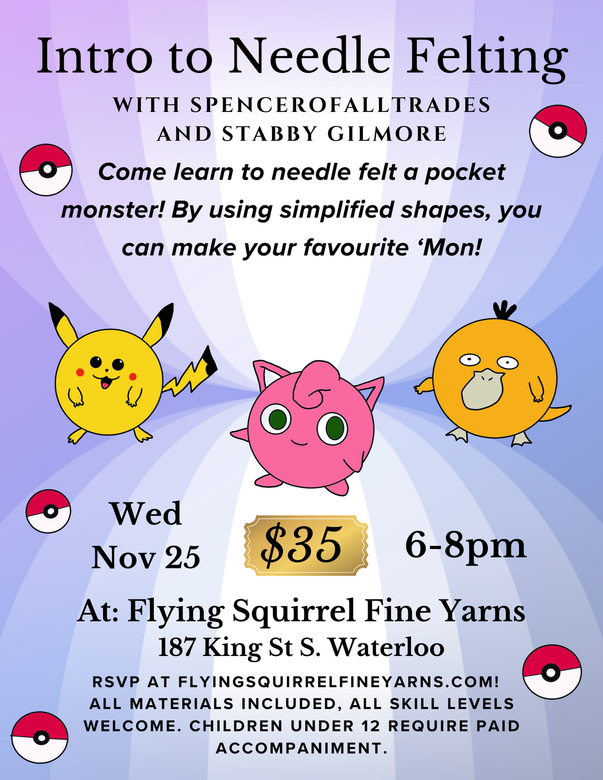 Needle Felting with Spencer of All Trades and Stabby Gilmore - November 25, 6:00