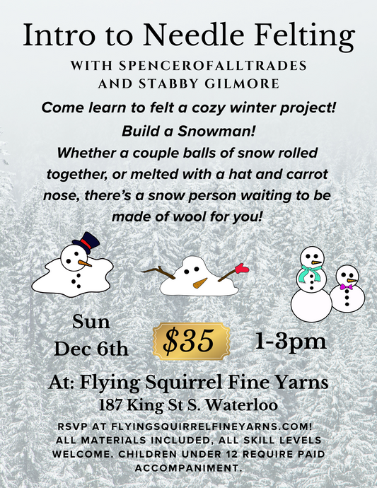 Needle Felting with Spencer of All Trades and Stabby Gilmore - December 6, 1:00