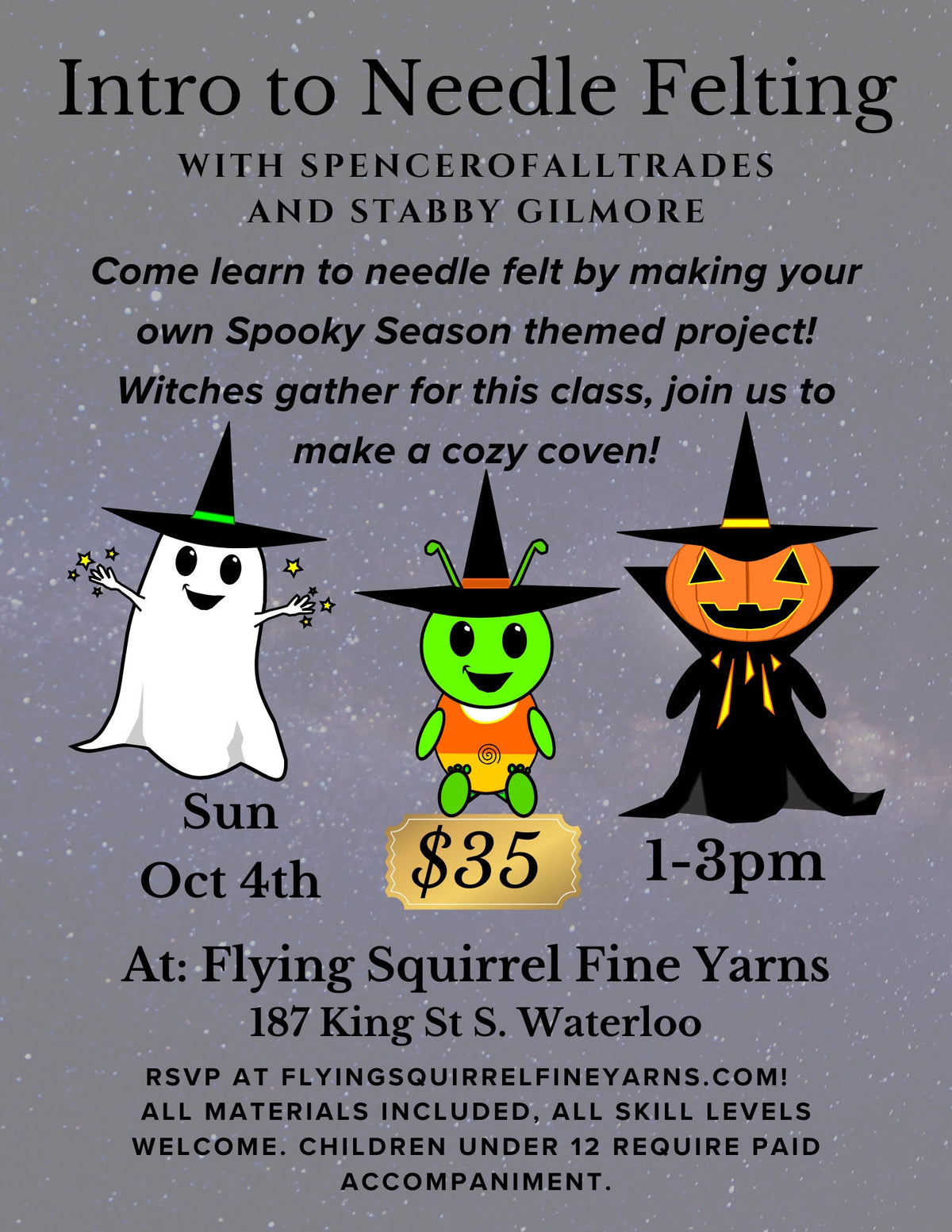 Needle Felting with Spencer of All Trades and Stabby Gilmore - October 4, 1:00