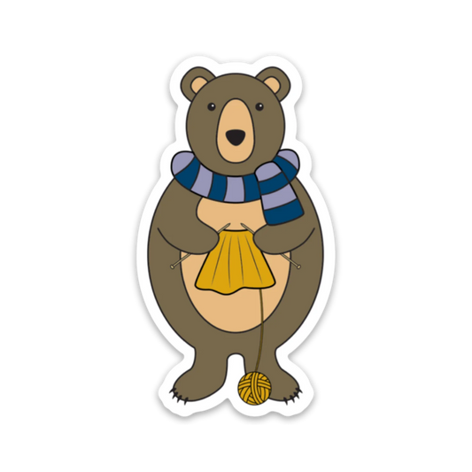 Bear Knitting Sticker