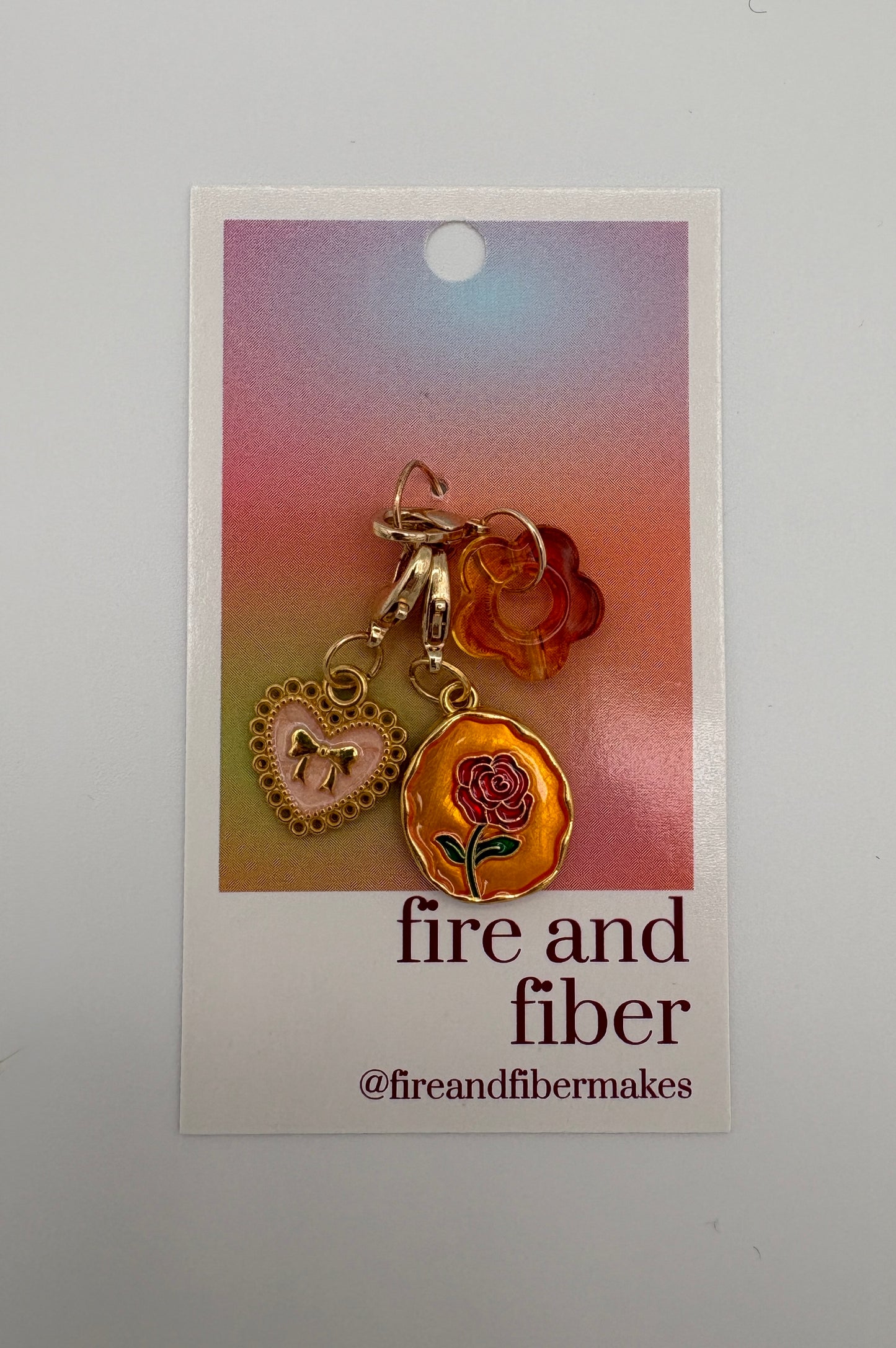 Fire and Fiber – Stitch Markers/Progress Keepers