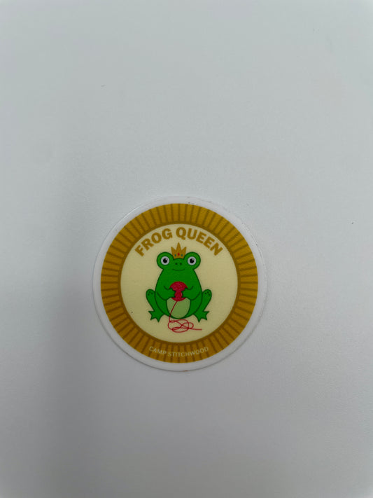 Frog Queen Badge Sticker