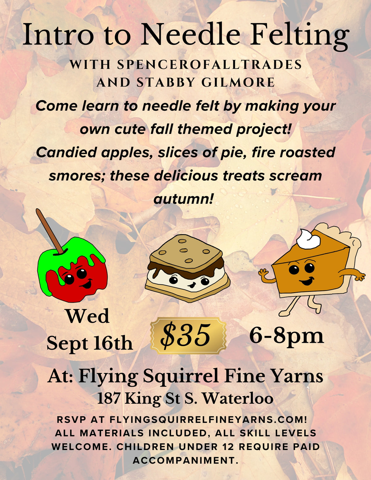 Needle Felting with Spencer of All Trades and Stabby Gilmore - September 16, 6:00